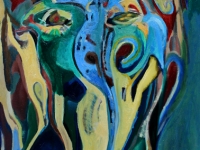 Mitten im Riff/ 1994/ Oil on canvas/ 60 x 160 cm