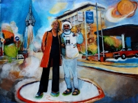 Rocketman down to earth/ 2002/ Acrylic on photo canvas/ 120 x 100 cm