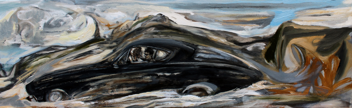 Carsharing at the Seaside / 2013 / Oil on Canvas / 180 x 30 cm / Detail