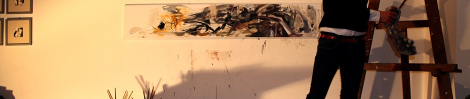 Mary Dee at work- Hey ya, abstract painting!